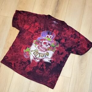 Rock Band POISON Tie-Dye Soft Skull T-Shirt 2017 Draggin The Cat Across …